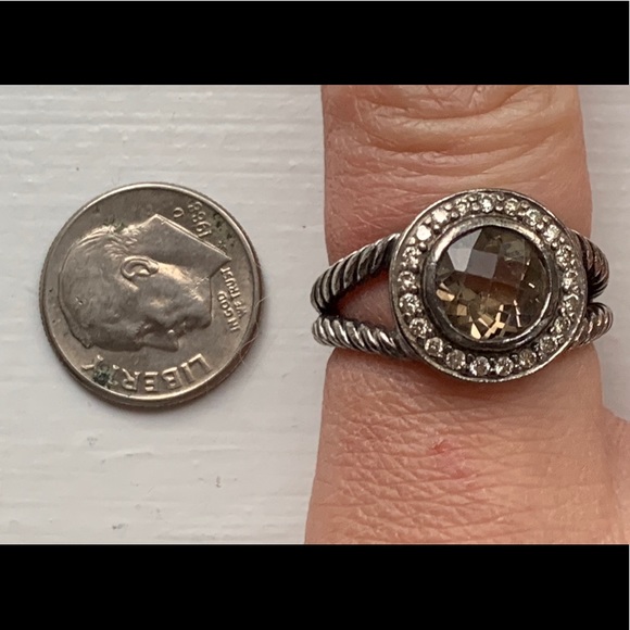 David Yurman ring with diamonds/smoky quartz - Picture 1 of 8
